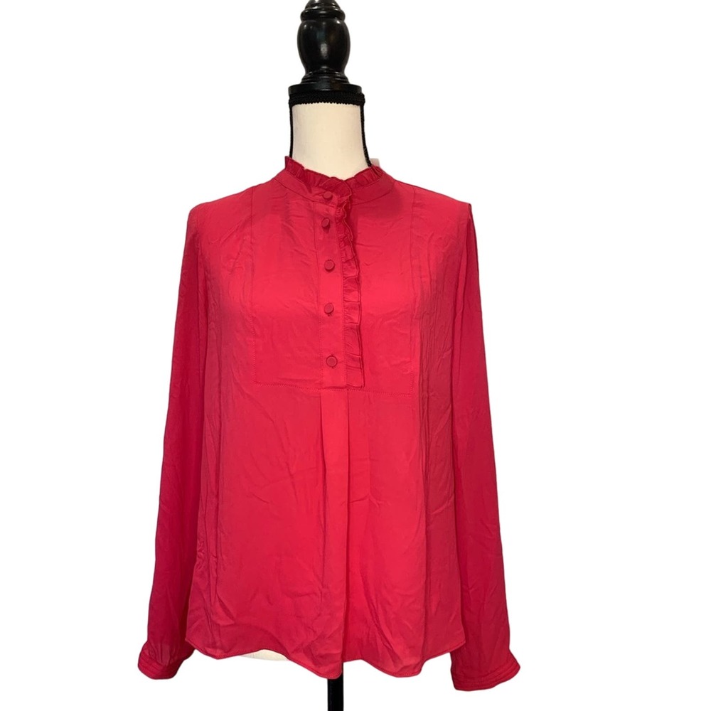 JCREW | Pink Ruffled Blouse | Size 6 | NWT